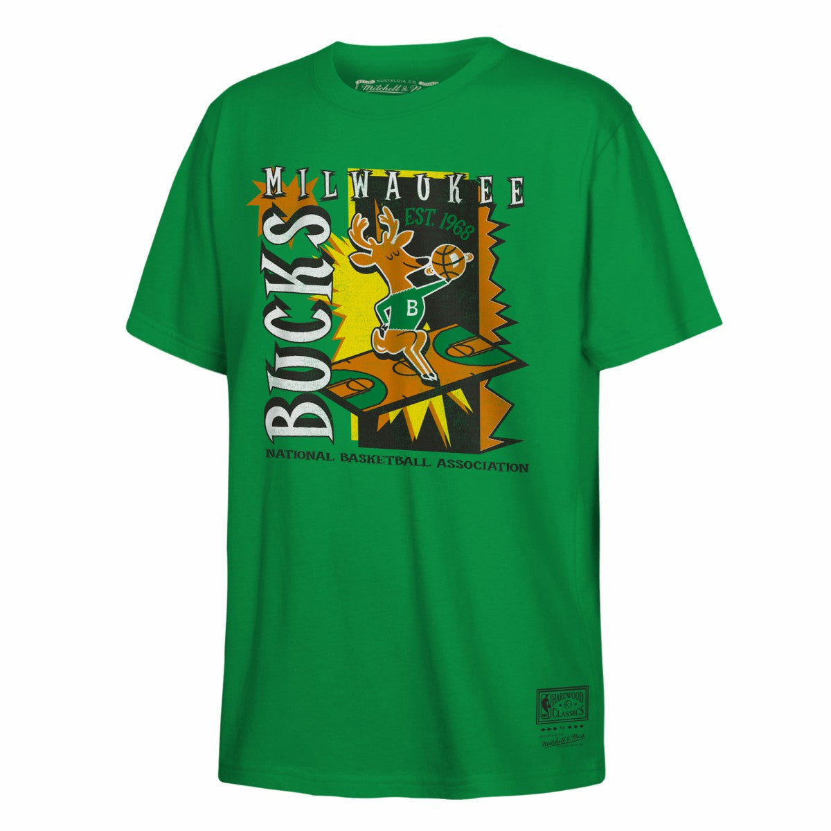 Mitchell & Ness Milwaukee Bucks Youth Retro '90s Poster T-Shirt Green