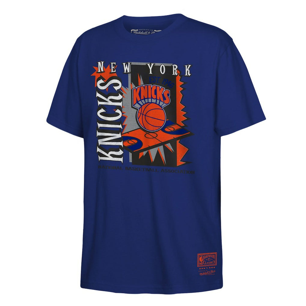 Mitchell & Ness New York Knicks Youth Retro '90s Poster T-Shirt Blue