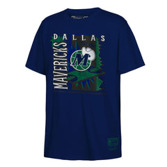 Mitchell & Ness Dallas Mavericks Youth Retro '90s Poster T-Shirt Navy