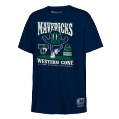 Mitchell & Ness Dallas Mavericks Youth Retro Mascot Script T-Shirt Navy