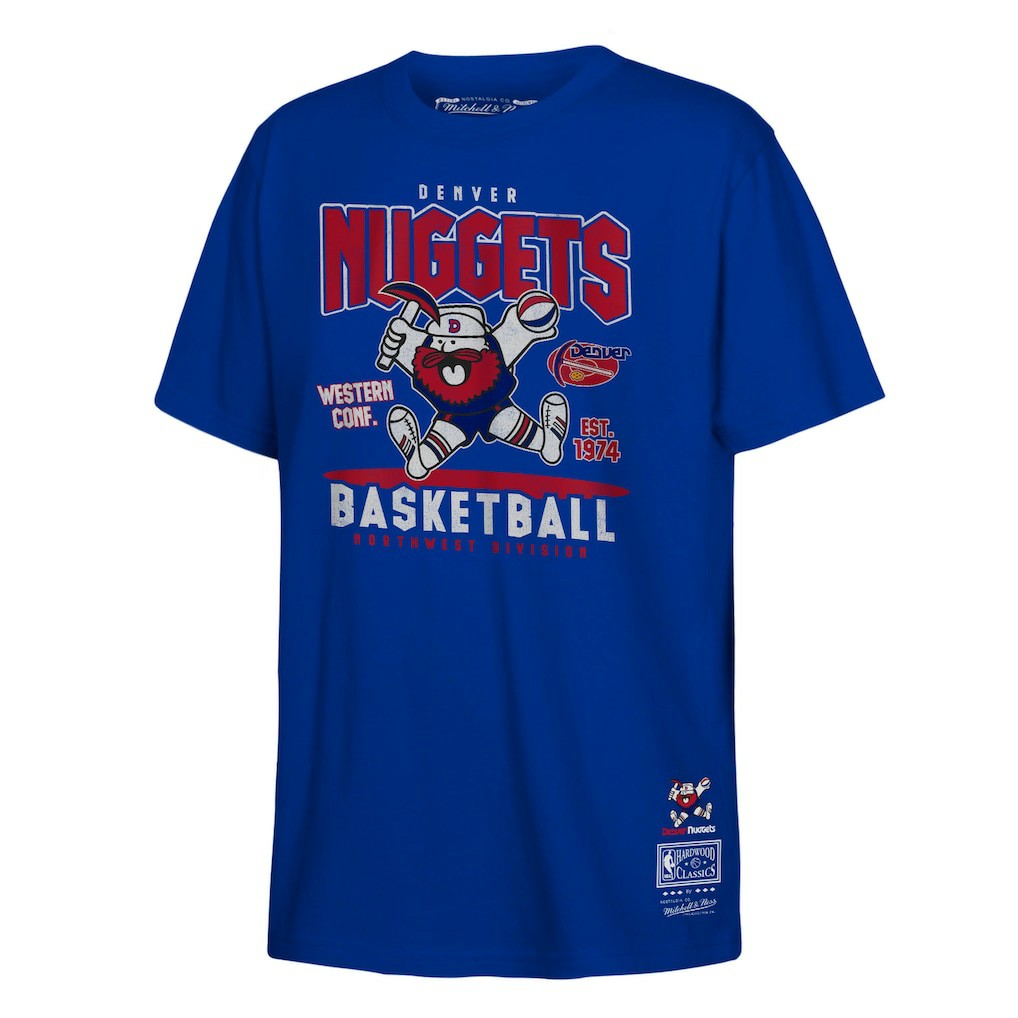 Mitchell & Ness Denver Nuggets Youth Retro Mascot Script T-Shirt Royal