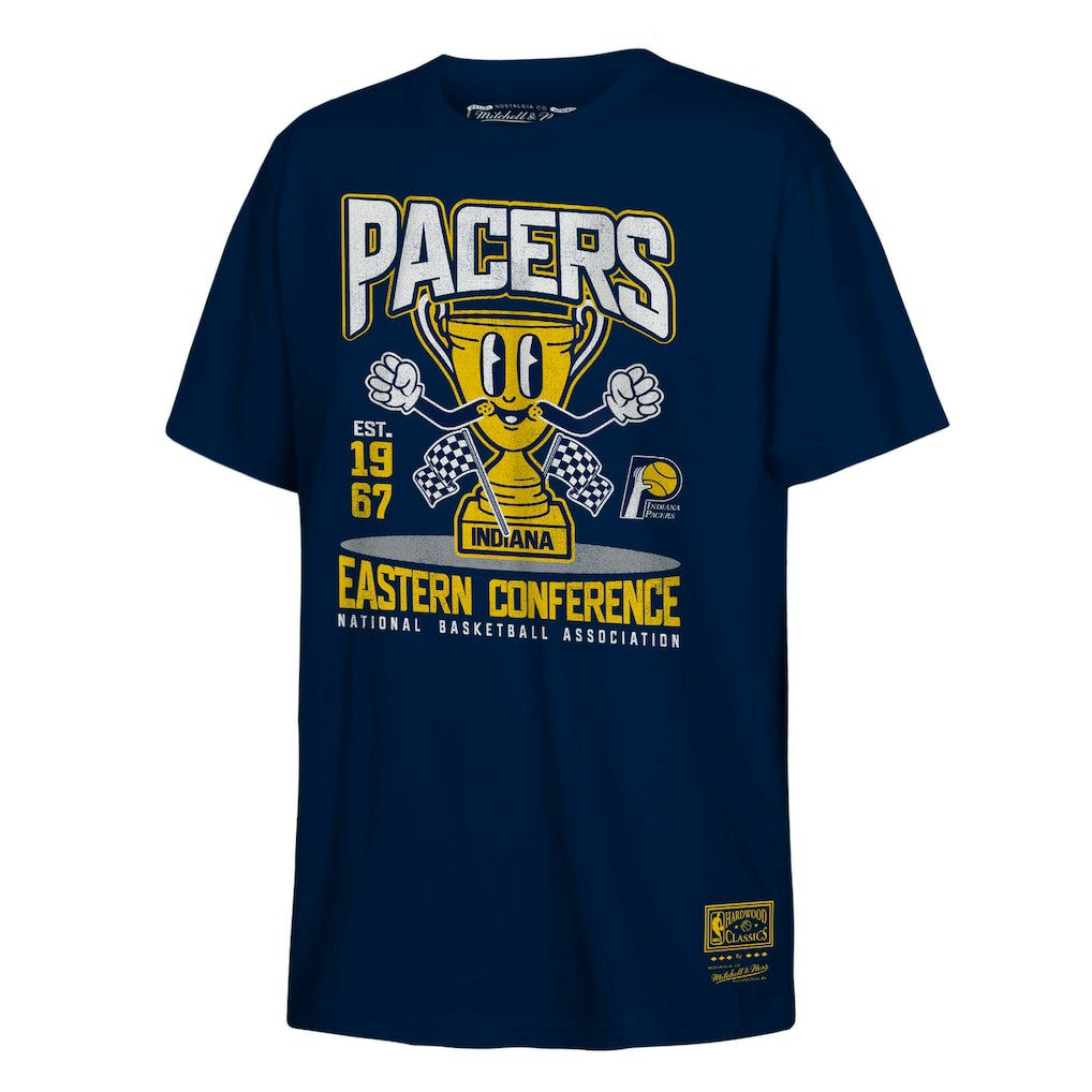 Mitchell & Ness Indiana Pacers Youth Retro Mascot Script T-Shirt Navy