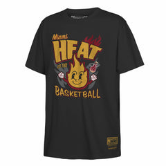 Mitchell & Ness Miami Heat Youth Retro Mascot Script T-Shirt Black