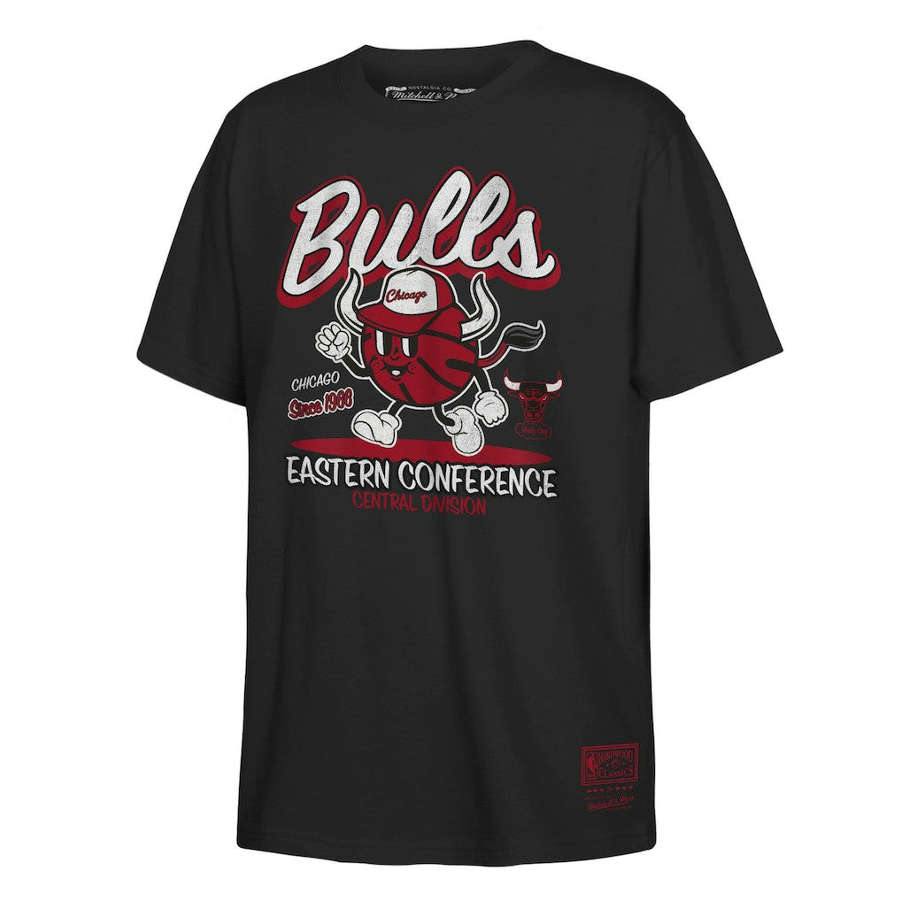 Mitchell & Ness Chicago Bulls Youth Retro Mascot Script T-Shirt Black