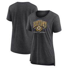 Boston Bruins Women's Reign Supreme Tri-Blend T-Shirt - Gray | NHL on sale