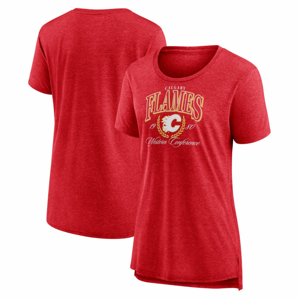 Calgary Flames Women's Reign Supreme Tri-Blend T-Shirt - Red | NHL online