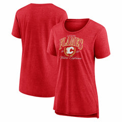 Calgary Flames Women's Reign Supreme Tri-Blend T-Shirt - Red | NHL online