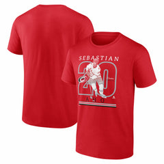 Sebastian Aho Carolina Hurricanes Player Show T-Shirt - Red | NHL online