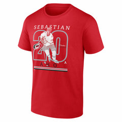 Sebastian Aho Carolina Hurricanes Player Show T-Shirt - Red | NHL online