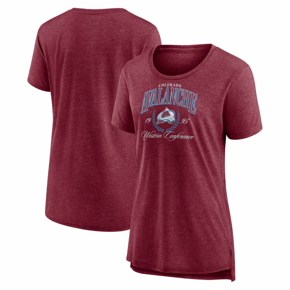 Colorado Avalanche Women's Reign Supreme Tri-Blend T-Shirt - Burgundy | NHL Lifestyle