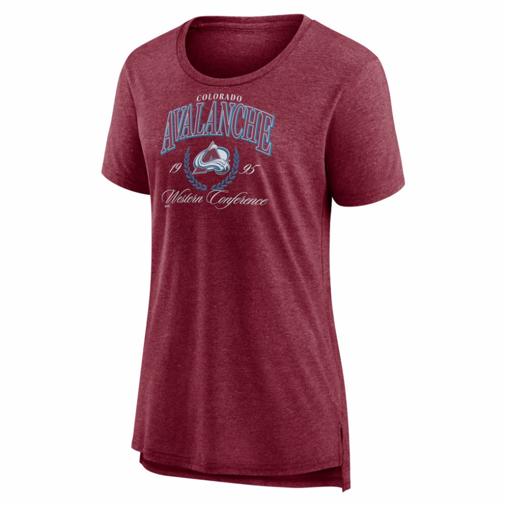 Colorado Avalanche Women's Reign Supreme Tri-Blend T-Shirt - Burgundy | NHL Lifestyle