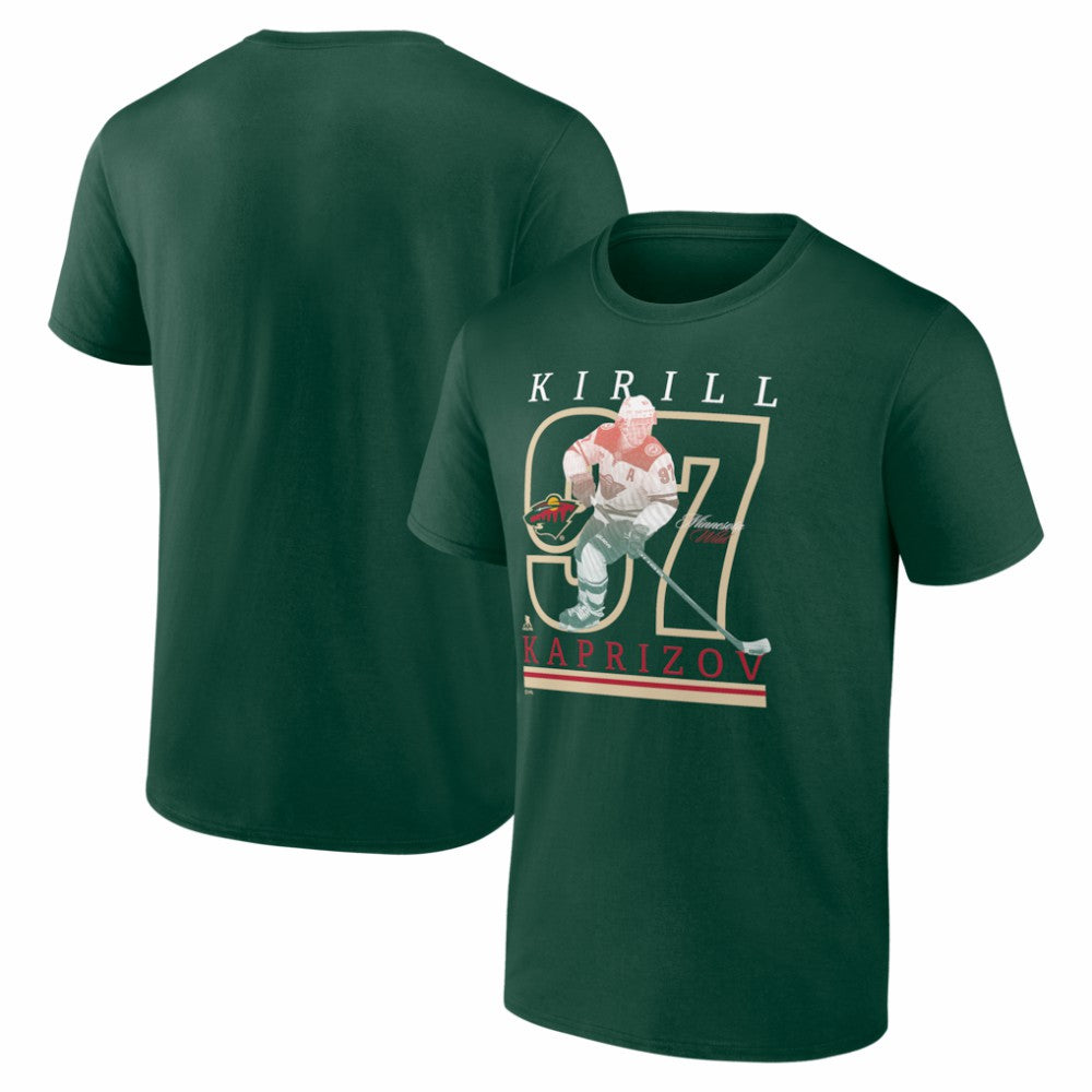Kirill Kaprizov Minnesota Wild Player Show T-Shirt - Green | NHL Lifestyle