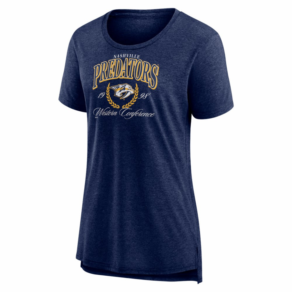 Nashville Predators Women's Reign Supreme Tri-Blend T-Shirt - Navy | NHL sale