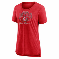 New Jersey Devils Women's Reign Supreme Tri-Blend T-Shirt - Red | NHL Lifestyle