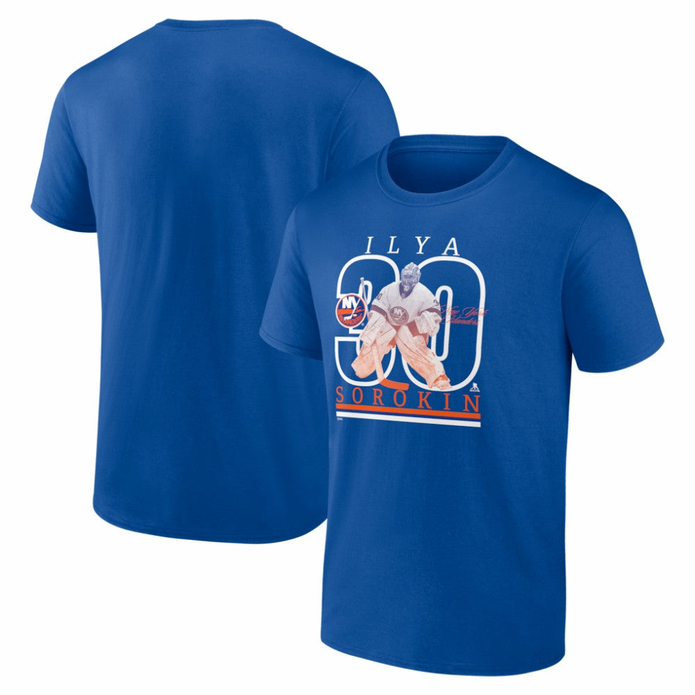 Ilya Sorokin New York Islanders Player Show T-Shirt - Royal | NHL on sale