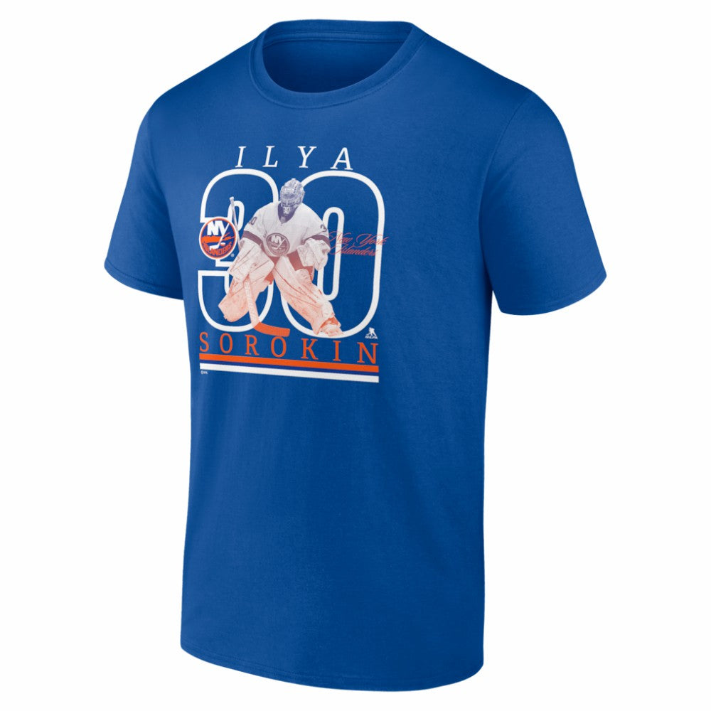 Ilya Sorokin New York Islanders Player Show T-Shirt - Royal | NHL on sale