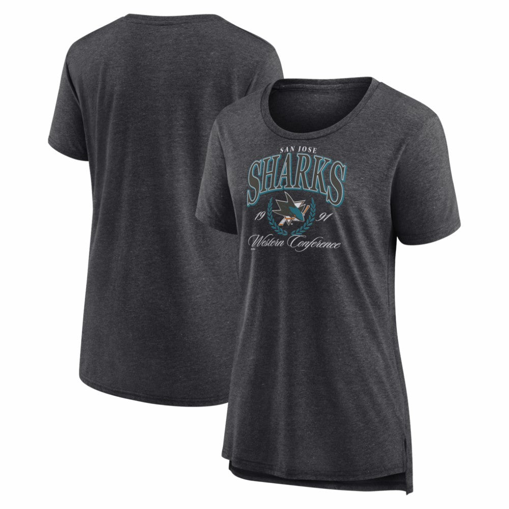 San Jose Sharks Women's Reign Supreme Tri-Blend T-Shirt - Gray | NHL discount