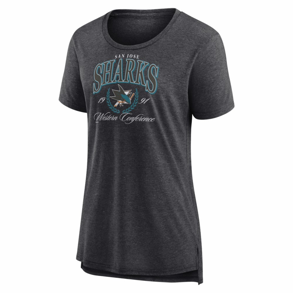 San Jose Sharks Women's Reign Supreme Tri-Blend T-Shirt - Gray | NHL discount