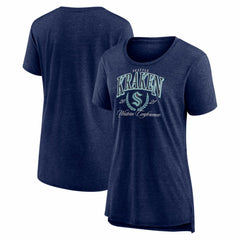 Seattle Kraken Women's Reign Supreme Tri-Blend T-Shirt - Deep Sea Blue | NHL online