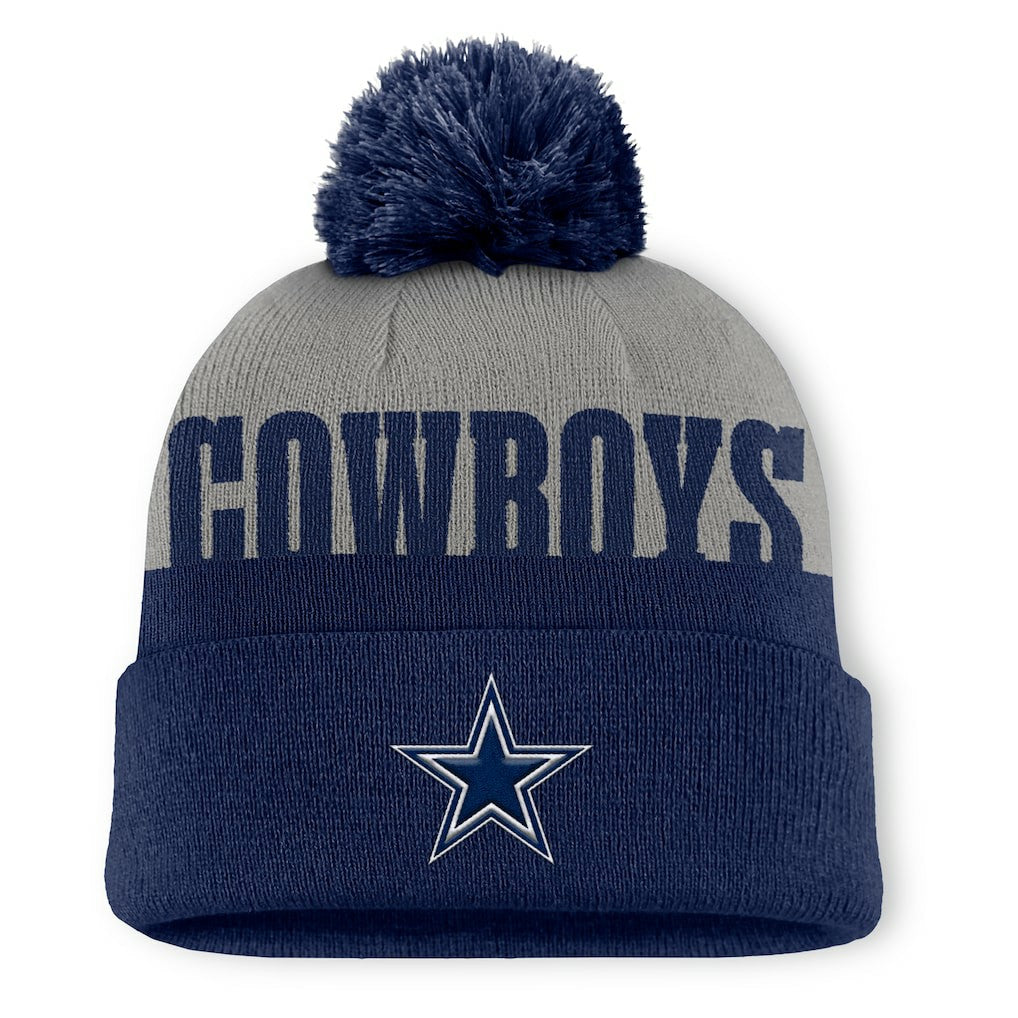 Dallas Cowboys Punter Cuffed Knit Hat with Pom - Navy - Fanatics