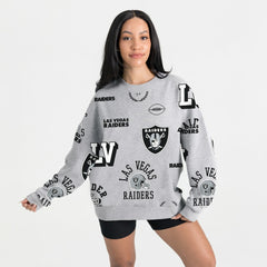 Las Vegas Raiders Gameday Couture Women's Always On Repeat Fleece Sweatshirt - Heather Gray - NFL