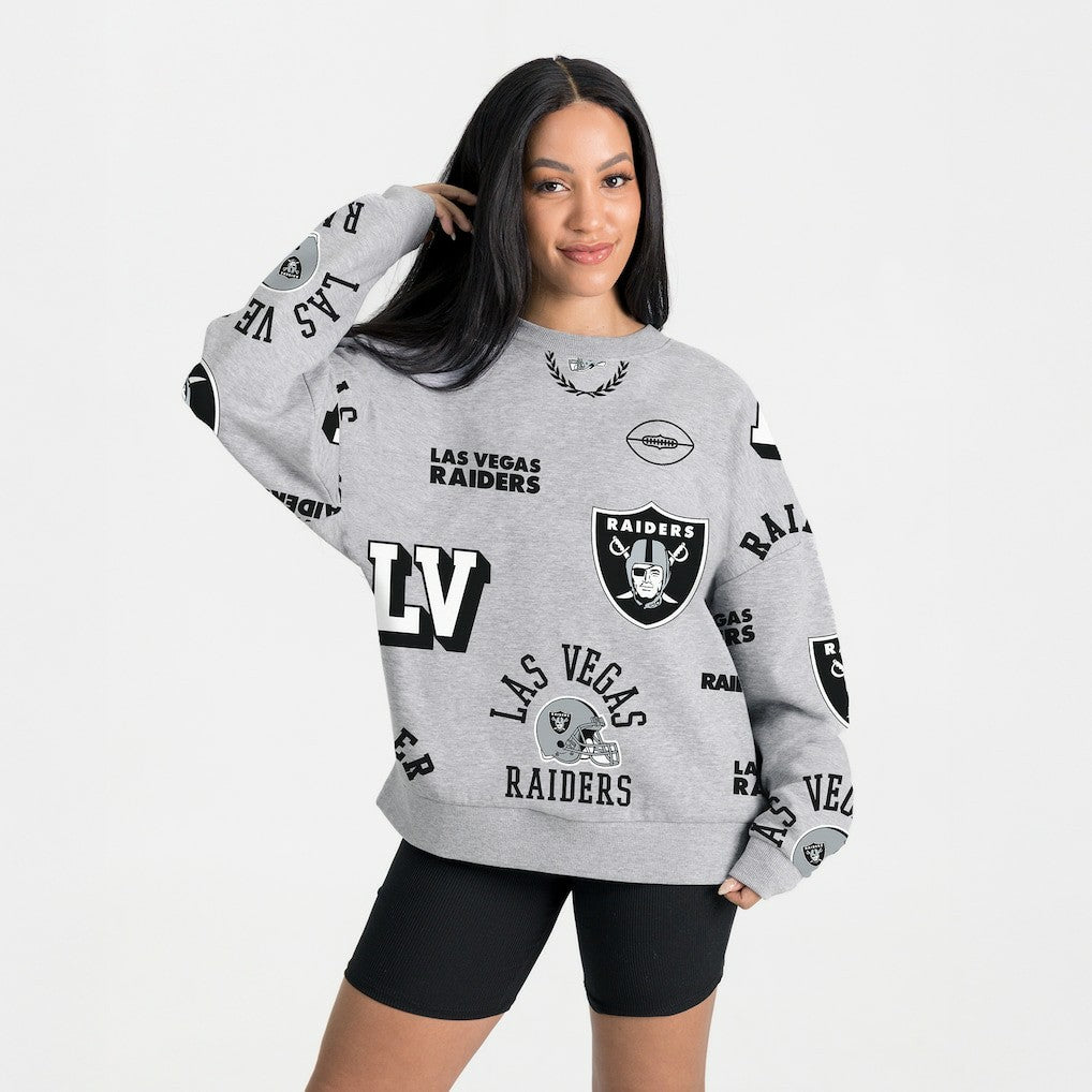 Las Vegas Raiders Gameday Couture Women's Always On Repeat Fleece Sweatshirt - Heather Gray - NFL