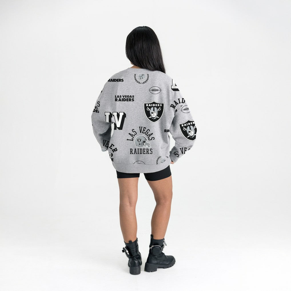 Las Vegas Raiders Gameday Couture Women's Always On Repeat Fleece Sweatshirt - Heather Gray - NFL
