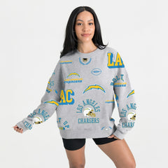 Los Angeles Chargers Gameday Couture Women's Always On Repeat Fleece Sweatshirt - Heather Gray - NFL