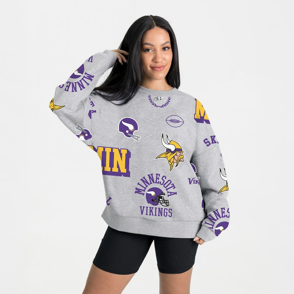 Minnesota Vikings Gameday Couture Women's Always On Repeat Fleece Sweatshirt - Heather Gray - NFL