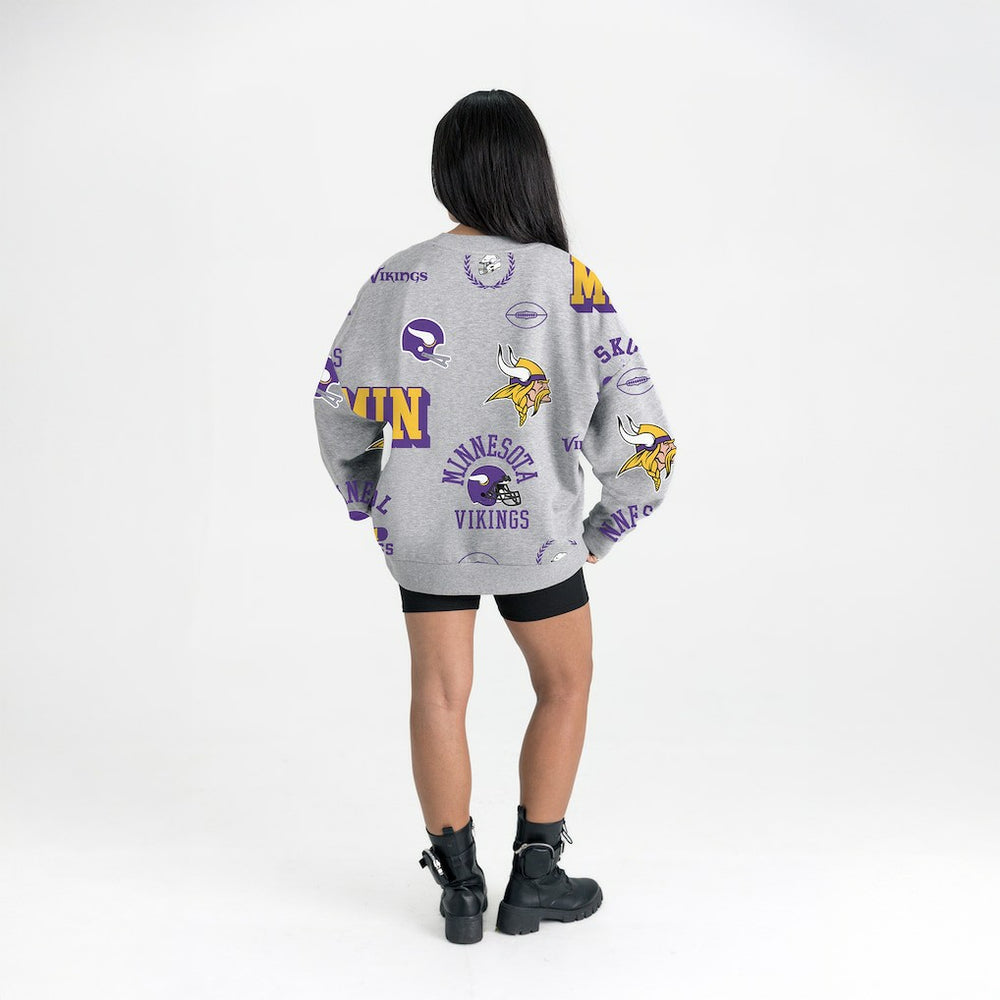 Minnesota Vikings Gameday Couture Women's Always On Repeat Fleece Sweatshirt - Heather Gray - NFL