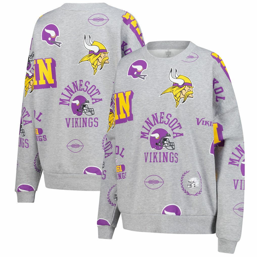 Minnesota Vikings Gameday Couture Women's Always On Repeat Fleece Sweatshirt - Heather Gray - NFL