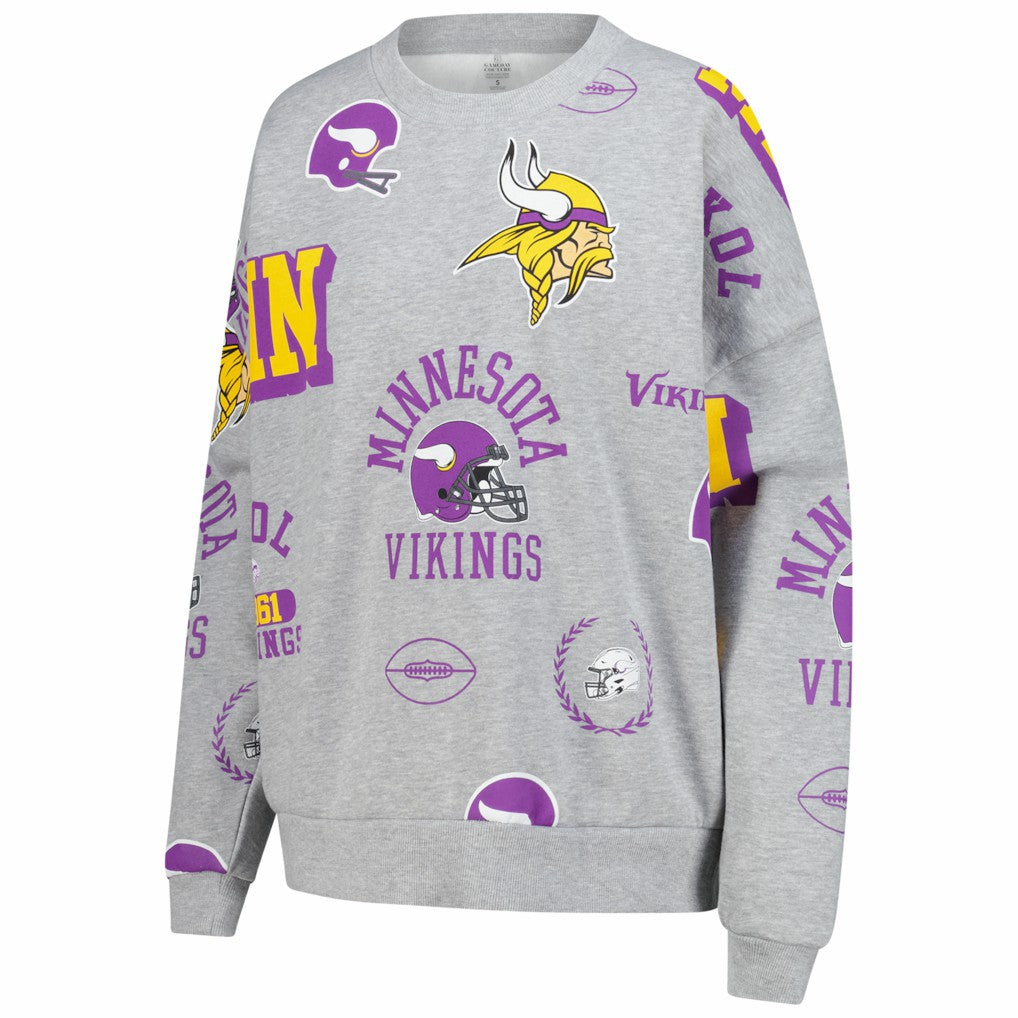 Minnesota Vikings Gameday Couture Women's Always On Repeat Fleece Sweatshirt - Heather Gray - NFL
