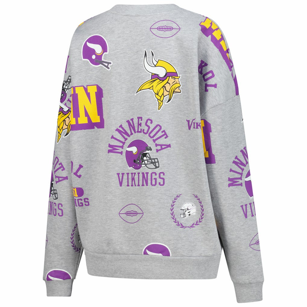 Minnesota Vikings Gameday Couture Women's Always On Repeat Fleece Sweatshirt - Heather Gray - NFL