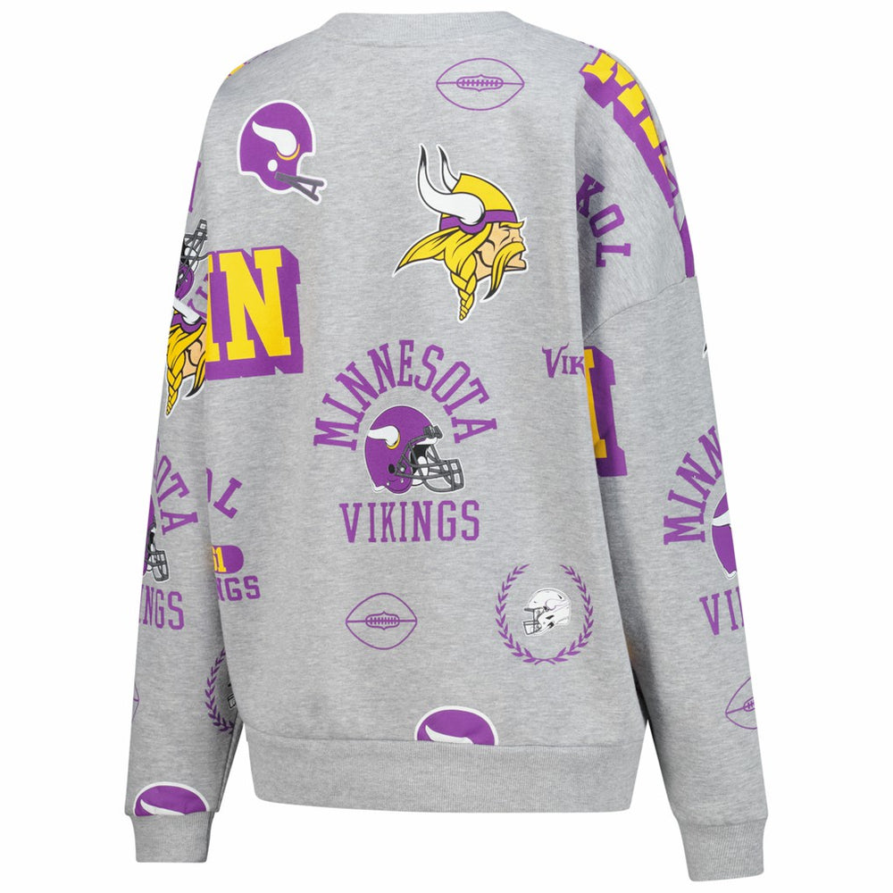 Minnesota Vikings Gameday Couture Women's Always On Repeat Fleece Sweatshirt - Heather Gray - NFL