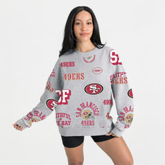 San Francisco 49ers Gameday Couture Women's Always On Repeat Fleece Sweatshirt - Heather Gray - NFL