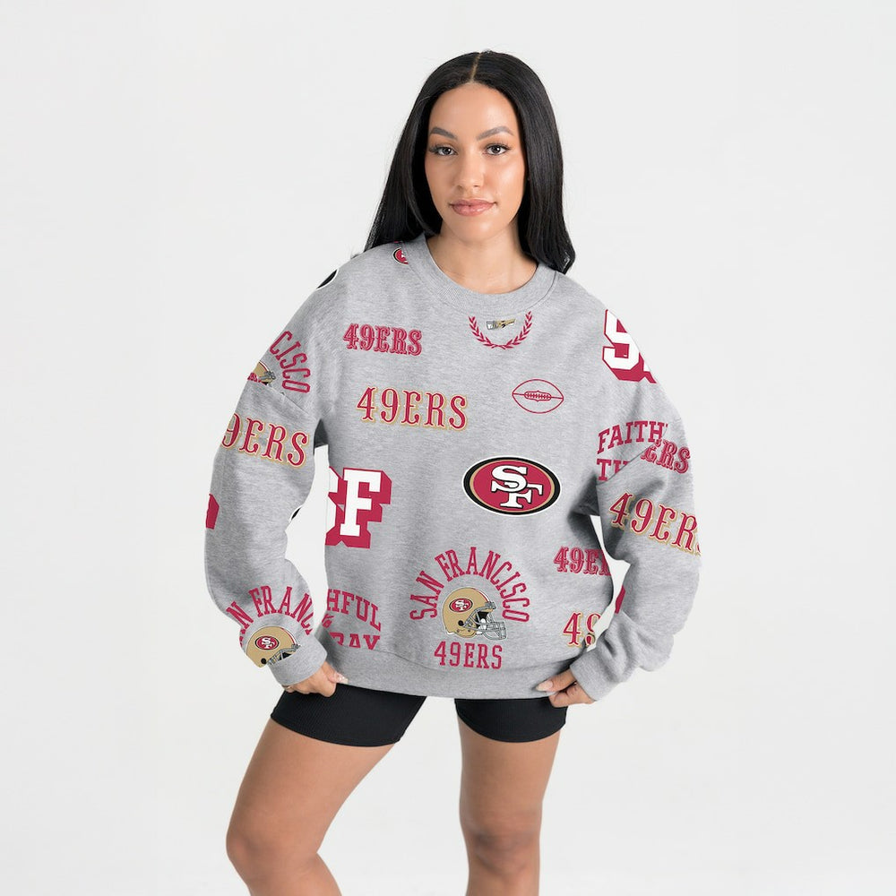 San Francisco 49ers Gameday Couture Women's Always On Repeat Fleece Sweatshirt - Heather Gray - NFL