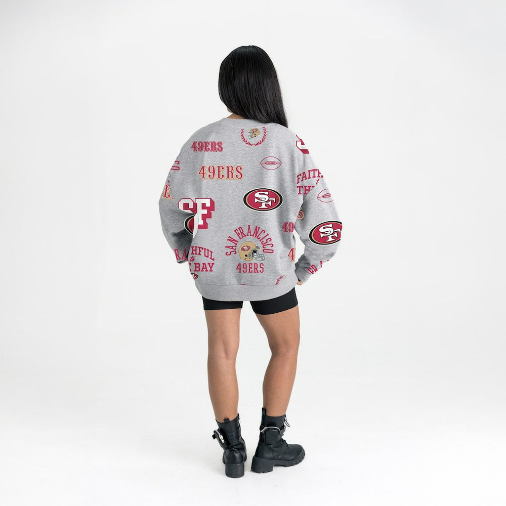 San Francisco 49ers Gameday Couture Women's Always On Repeat Fleece Sweatshirt - Heather Gray - NFL