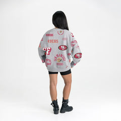 San Francisco 49ers Gameday Couture Women's Always On Repeat Fleece Sweatshirt - Heather Gray - NFL