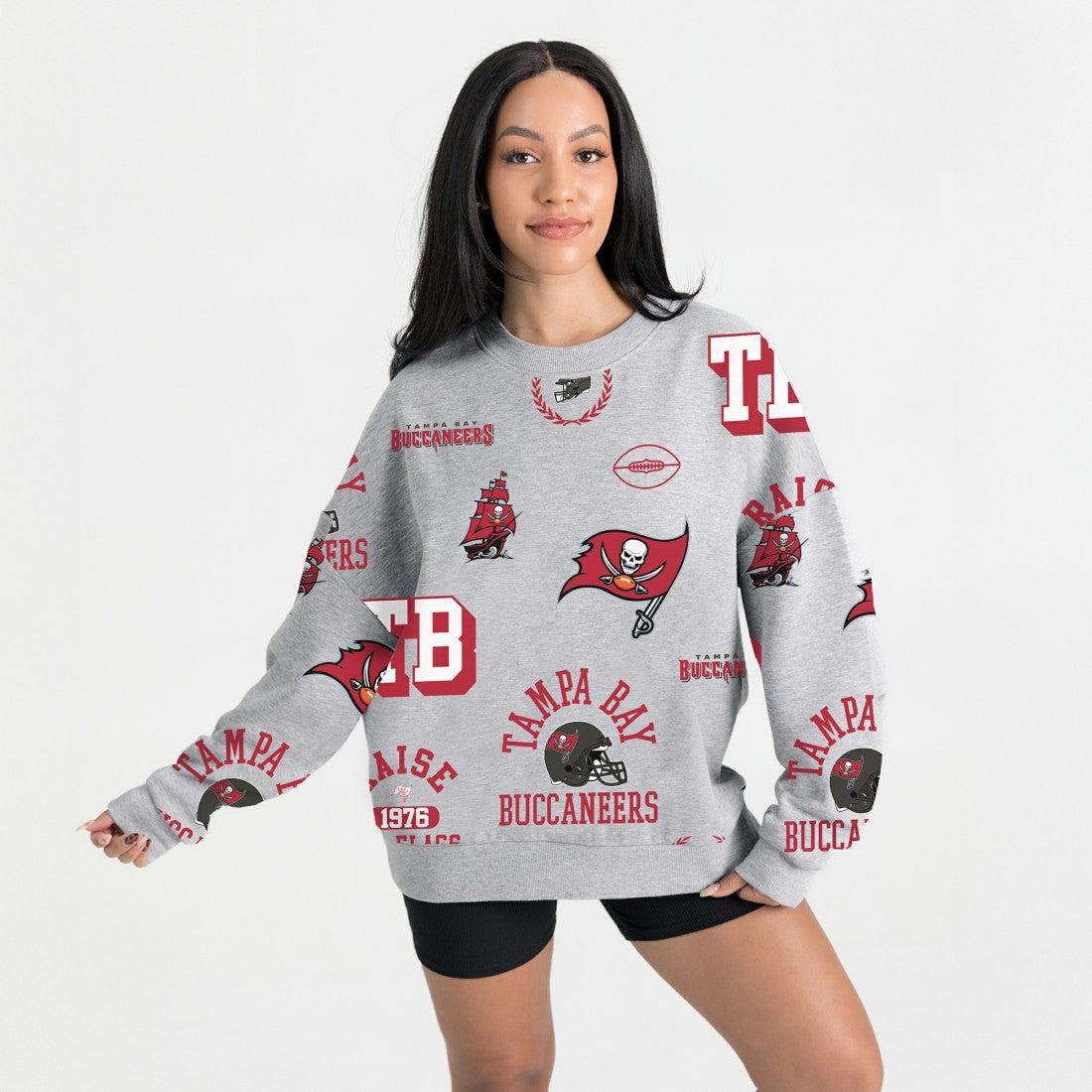 Tampa Bay Buccaneers Gameday Couture Women's Always On Repeat Fleece Sweatshirt - Heather Gray - NFL