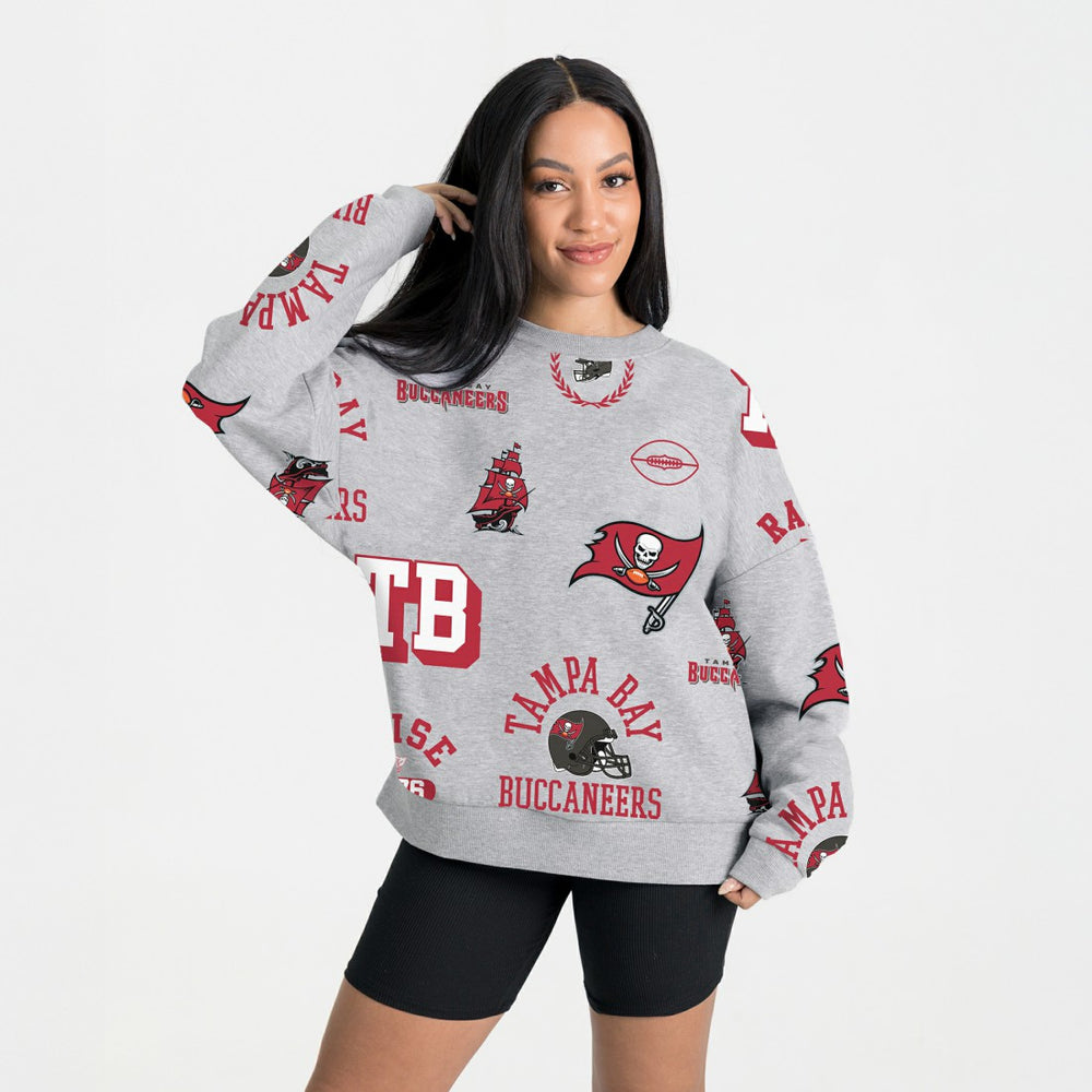 Tampa Bay Buccaneers Gameday Couture Women's Always On Repeat Fleece Sweatshirt - Heather Gray - NFL