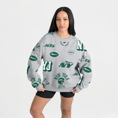 New York Jets Gameday Couture Women's Always On Repeat Fleece Sweatshirt - Heather Gray - NFL