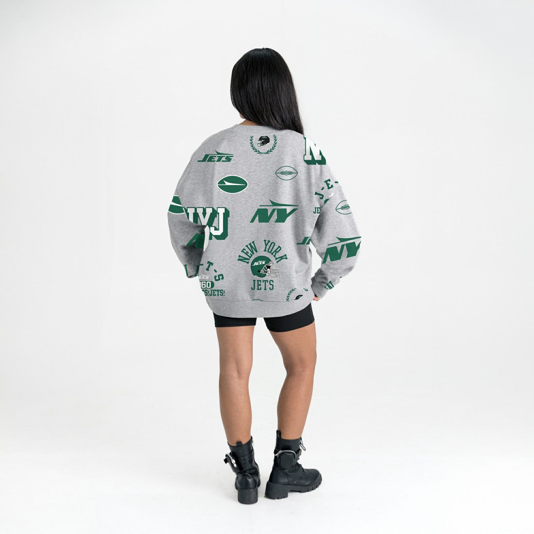 New York Jets Gameday Couture Women's Always On Repeat Fleece Sweatshirt - Heather Gray - NFL