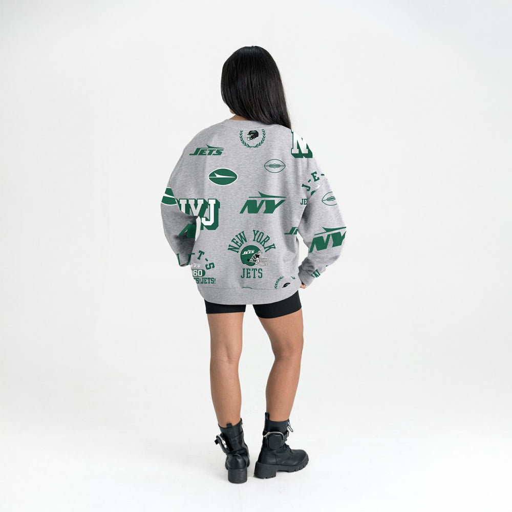 New York Jets Gameday Couture Women's Always On Repeat Fleece Sweatshirt - Heather Gray - NFL