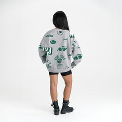 New York Jets Gameday Couture Women's Always On Repeat Fleece Sweatshirt - Heather Gray - NFL