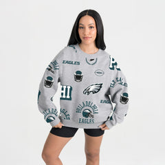 Philadelphia Eagles Gameday Couture Women's Always On Repeat Fleece Sweatshirt - Heather Gray - NFL