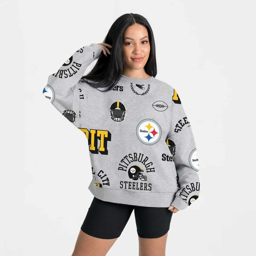Pittsburgh Steelers Gameday Couture Women's Always On Repeat Fleece Sweatshirt - Heather Gray - NFL