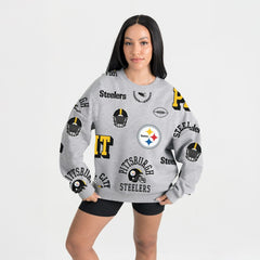 Pittsburgh Steelers Gameday Couture Women's Always On Repeat Fleece Sweatshirt - Heather Gray - NFL