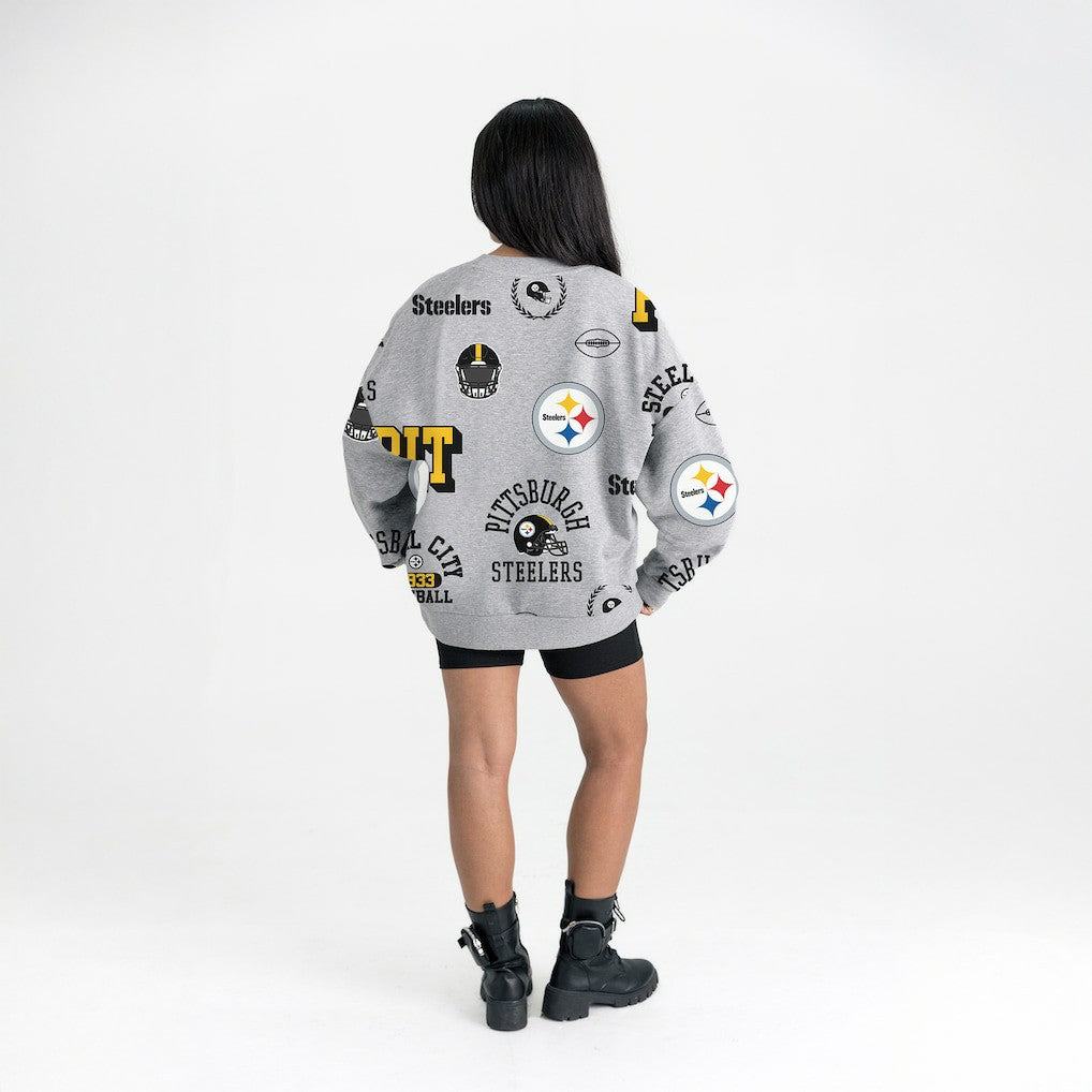 Pittsburgh Steelers Gameday Couture Women's Always On Repeat Fleece Sweatshirt - Heather Gray - NFL