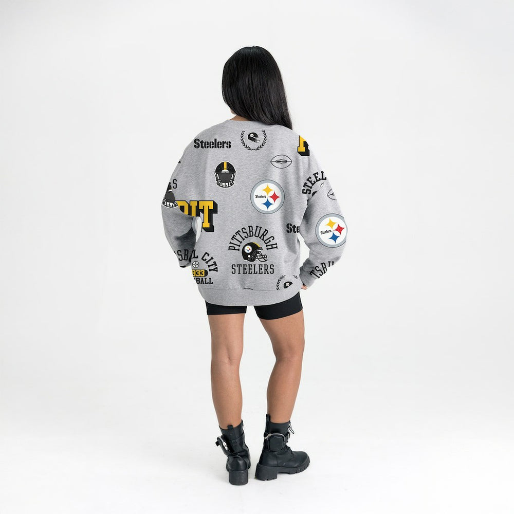 Pittsburgh Steelers Gameday Couture Women's Always On Repeat Fleece Sweatshirt - Heather Gray - NFL
