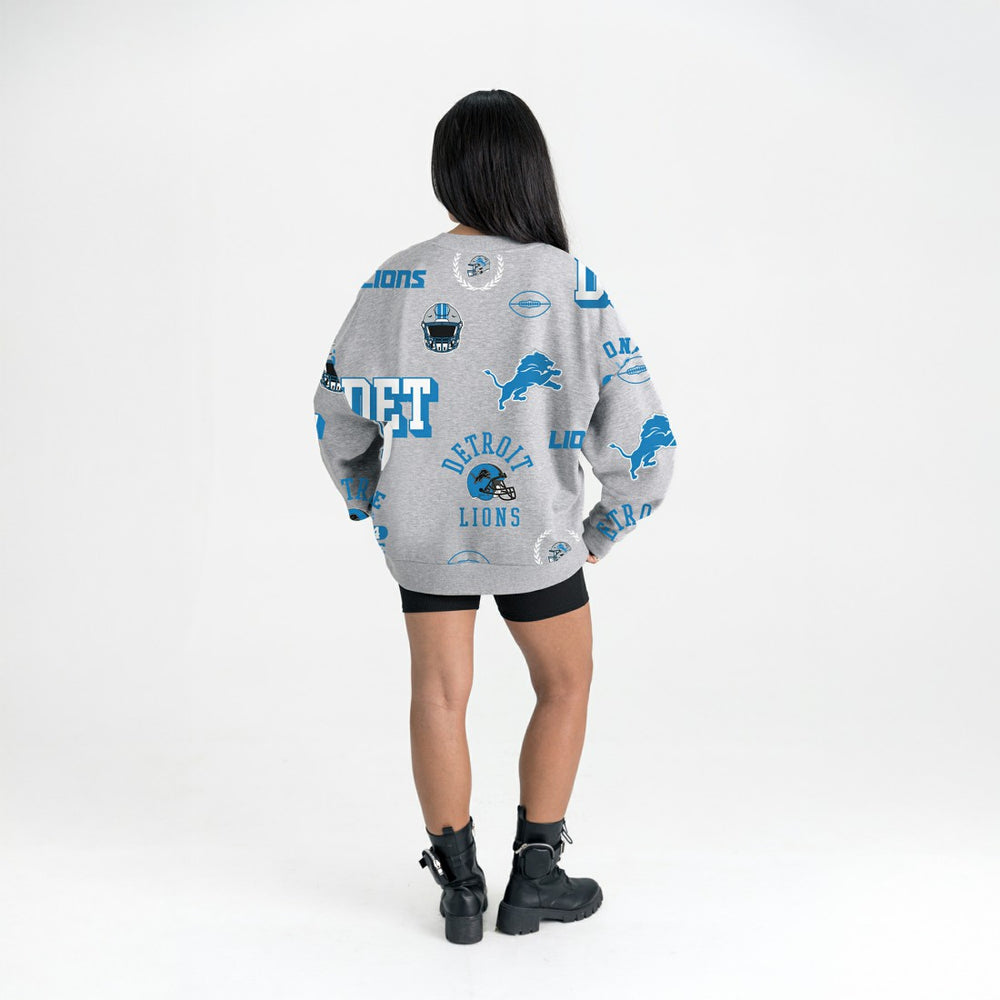 Detroit Lions Gameday Couture Women's Always On Repeat Fleece Sweatshirt - Heather Gray - NFL